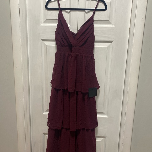 LuLus Tiered Evening Dress - Picture 4 of 5